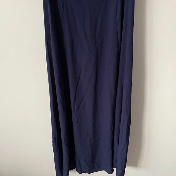 Aritzia Wilfred Tome Puff Sleeve Sweetheart Midi Dress Navy Blue Size  Small - Picture 6 of 11